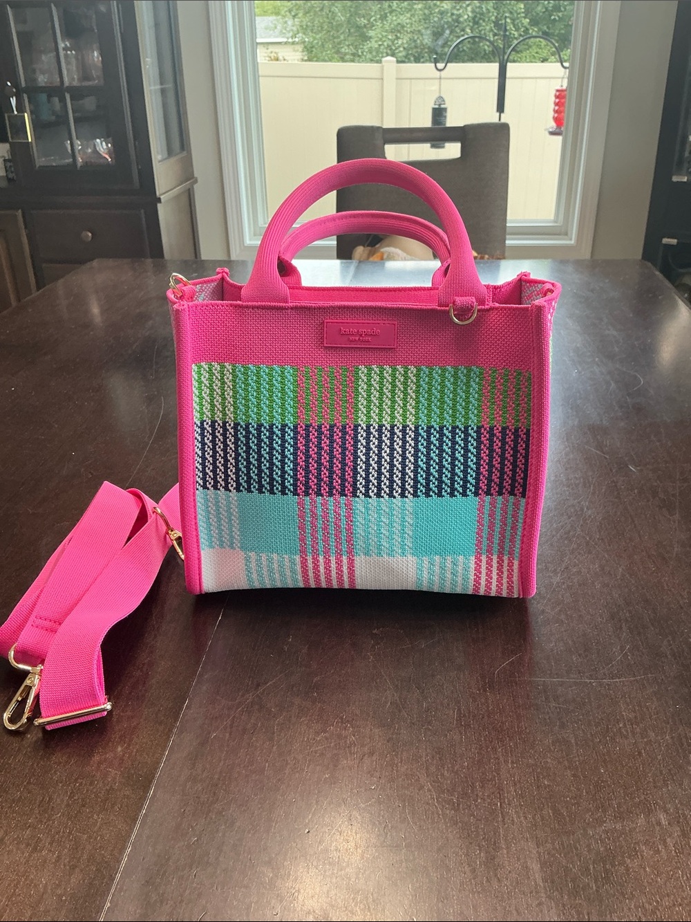 Kate Spade Mini Pink Plaid Tote and Crossbody